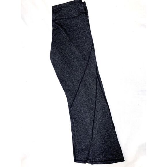 Athleta Leggings Cropped Pants Power Up Split Calf Yoga heather gray black Sz S - Picture 1 of 5